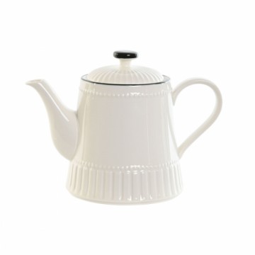 Teapot Home ESPRIT White Black Porcelain 1 L