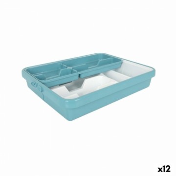 Virtuves Piederumu Organizators Tontarelli Mixy Tirkīzs 31,7 x 41,8 x 7,7 cm Pagarināms (12 gb.)