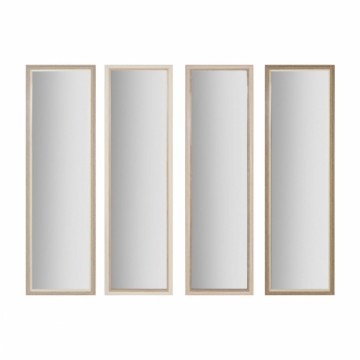 Wall mirror Home ESPRIT White Brown Beige Grey Crystal polystyrene 35 x 2 x 132 cm (4 Units)