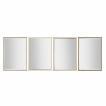 Wall mirror Home ESPRIT White Brown Beige Grey Crystal polystyrene 70 x 2 x 97 cm (4 Units)