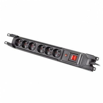 Armac M6 Rack 19" | Barošanas sloksne | pretpārsprieguma sistēma, 6 rozetes, 3 m kabelis, melns