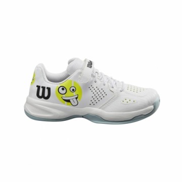 WILSON TENISA APAVI BĒRNU KAOS EMO White/Safety Yellow/Stratosphere