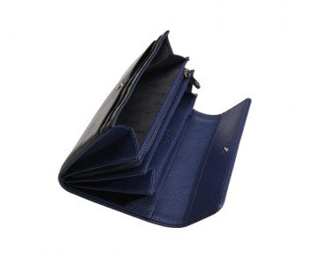 ESQUIRE LARGE WALLET PIPING, Black/Royal