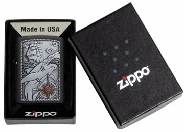 Zippo Lighter 48120 Ship Shark Emblem Design