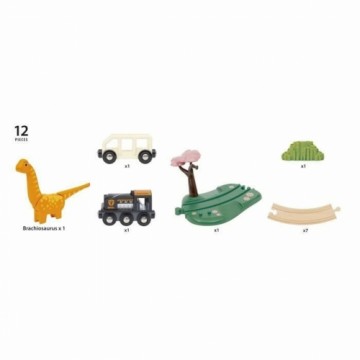 Vilciens ar apli Brio Dinosaur circle set