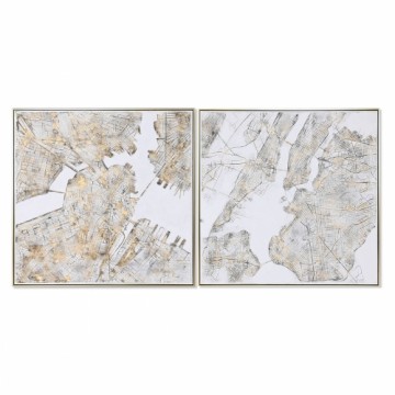 Glezna Home ESPRIT Pilsēta Loft 102 x 4,5 x 102 cm (2 gb.)