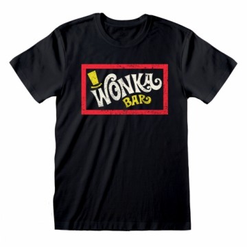 Unisex Krekls ar Īsām Piedurknēm Willy Wonka Wonka Bar Melns