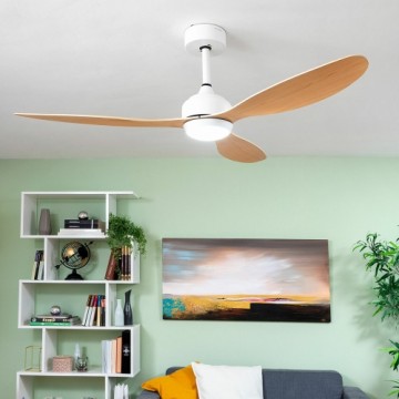 Потолочный вентилятор со светодиодной подсветкой и 3 лопастями из АБС-пластика Wuled InnovaGoods Деревянный 36 W