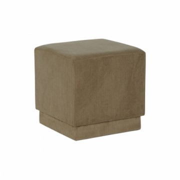 Footrest DKD Home Decor Brown Polyester MDF Wood 40 x 40 x 40 cm