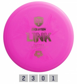 Discgolf DISCMANIA Putter HARD EXO LINK Evolution Pink 2/3/0/1