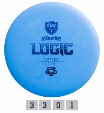 Discgolf DISCMANIA Putter HARD EXO LOGIC Evolution Blue 3/3/0/1