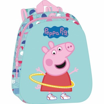 Skolas soma Peppa Pig Zaļš Rozā 27 x 33 x 10 cm