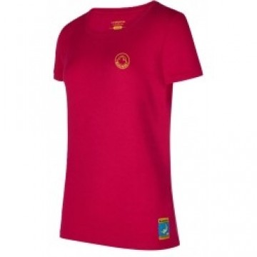 La Sportiva Krekls CLIMBING on the MOON T-Shirt W S Fuscia/Giallo