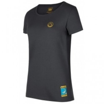 La Sportiva Krekls CLIMBING on the MOON T-Shirt W XS Carbon/Giallo