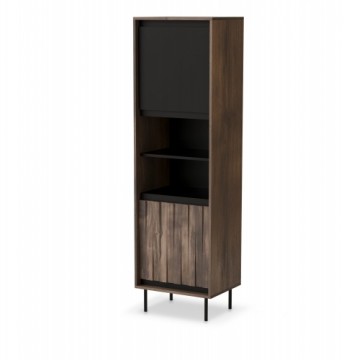 Halmar SWING W-1 display cabinet walnut / black