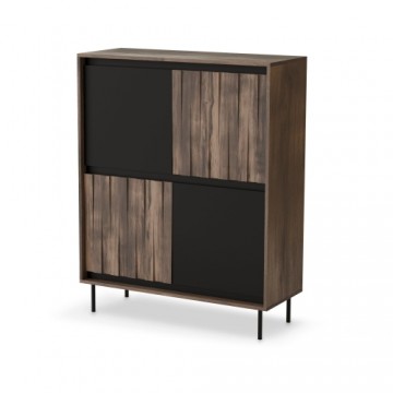 Halmar SWING KM-2 wardrobe, walnut / black