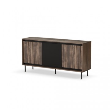 Halmar SWING KM-1 wardrobe, walnut / black