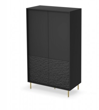 Halmar BULLET S-1 wardrobe, black / gold