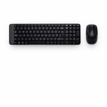 Klaviatūra un Bezvadu Pele Logitech MK220 Melns Spāņu Qwerty