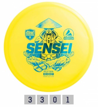 Discgolf DISCMANIA Putter SENSEI Active Premium Yellow 3/3/0/1