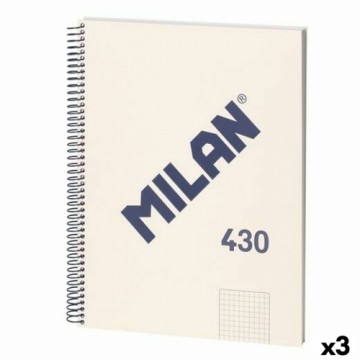 Блокнот Milan 430 Бежевый A4 80 Листья (3 штук)