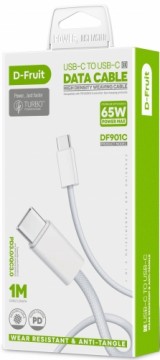 D-Fruit кабель USB-C - USB-C 1 м, белый (DF901C)