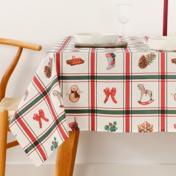 Stain-proof resined tablecloth Belum Scottish Christmas 140 x 140 cm