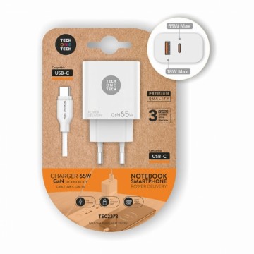 Зарядное для розетки + Кабель-USB-C Tech One Tech TEC2273