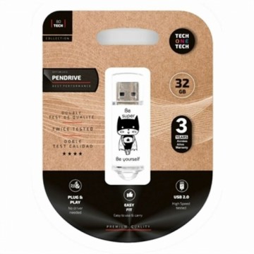 USB Zibatmiņa Tech One Tech TEC4018-32 Melns/Balts 32 GB