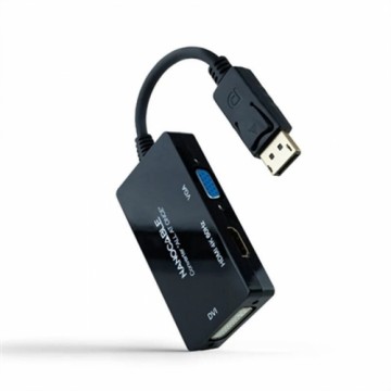 Display Porta uz VGA/DVI/HDMI adapteris NANOCABLE 10.16.3301-ALL Melns 20 cm