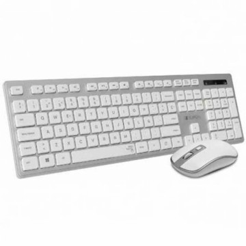 Keyboard and Wireless Mouse Subblim SUBKBW-CEKE10 Silver ABS Spanish Qwerty