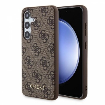 Guess GUHCS24SG4GFBR S24 S921 brązowy|brown hardcase 4G Metal Gold Logo