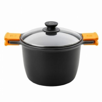 Pot with Glass Lid BRA Black Metal Aluminium Cast aluminium Ø 28 cm (1 Unit)