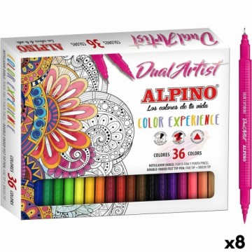 Flomasteru Komplekts Alpino Dual Artist Daudzkrāsains (8 gb.)