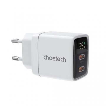 Зарядное устройство CHOETECH GaN 2xUSB Type-C: 35 Вт, PD