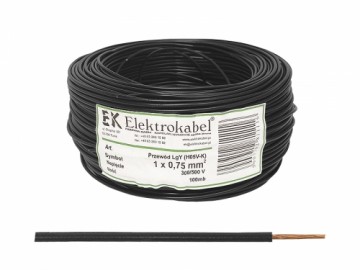 LgY|H05V-K 1x0,5 melns kabelis (100 m).