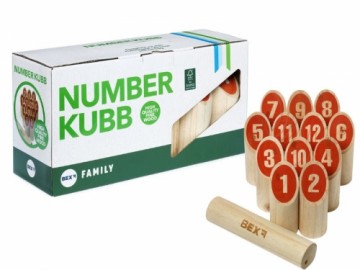 Spēle brīvā dabā Number Kubb