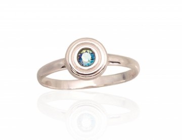 Серебряное кольцо #2101755_SV-MIXB, Серебро 925°, Кристаллы, Размер: 15.5, 1.3 гр.