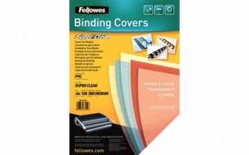 Обложки/сшивания FELLOWES PVC 300 mic, A4, 100шт, прозрачн.