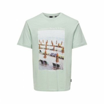 Vīriešu Krekls ar Īsām Piedurknēm Only & Sons Onskolton Reg Beach Surf Zaļš