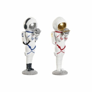 Dekoratīvās figūriņas Home ESPRIT Zils Balts Sarkans Bronza Dāma Astronauts 11 x 7 x 25 cm (2 gb.)