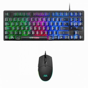 Tastatūra ar Spēļu Peli Mars Gaming MCPTKLES 3200 dpi RGB Melns Spāņu Qwerty