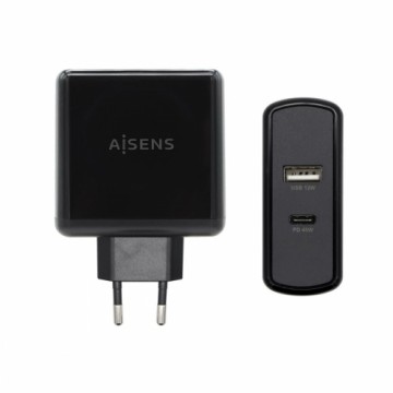 Автомобильное зарядное устройство с USB-портами Aisens ASCH-2PD45A-BK 57 W Чёрный USB-C