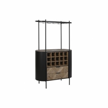 Подставка под бутылки Home ESPRIT Чёрный Натуральный Металл Ель 90 x 36 x 150 cm