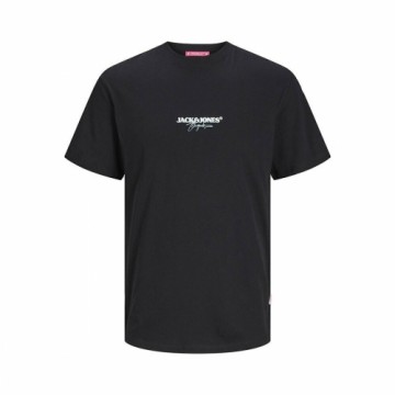 Men’s Short Sleeve T-Shirt Jack & Jones JORARUBA PUFF BRANDING TEE SS 12255557 Black