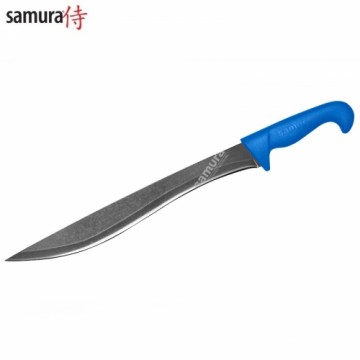 Samura SULTAN Pro Stonewash Yatagan нож с Синей ручкой 301mm из  AUS-8 Японской стали 59 HRC