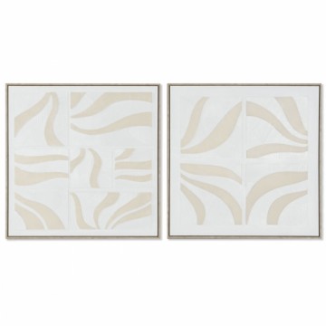 Картина Home ESPRIT Белый Бежевый Абстракция Скандинавский 83 x 4,5 x 83 cm (2 штук)
