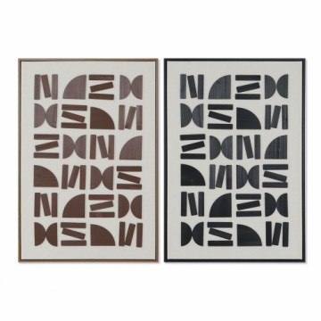 Painting Home ESPRIT Brown Black Beige Abstract Modern 63 x 3,8 x 93 cm (2 Units)