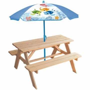 Стол для пикника Fun House Коричневый Пляжный зонт (125 x ø 100 cm)