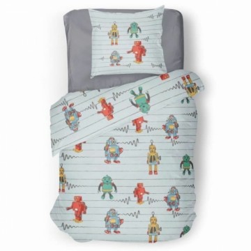 Duvet cover set Roupillon robot Grey 140 x 200 cm 2 Pieces